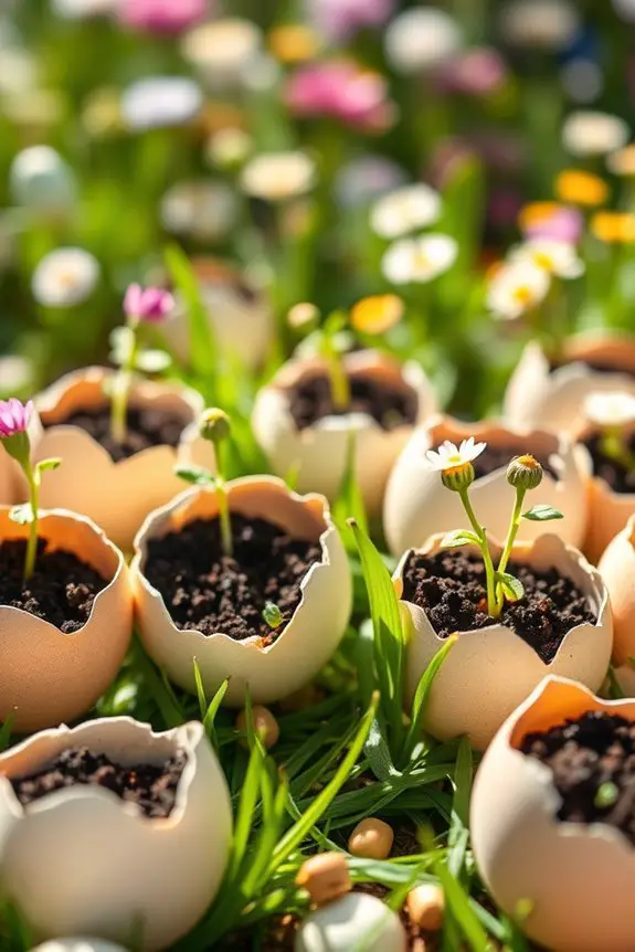 recycled eggshell garden planters