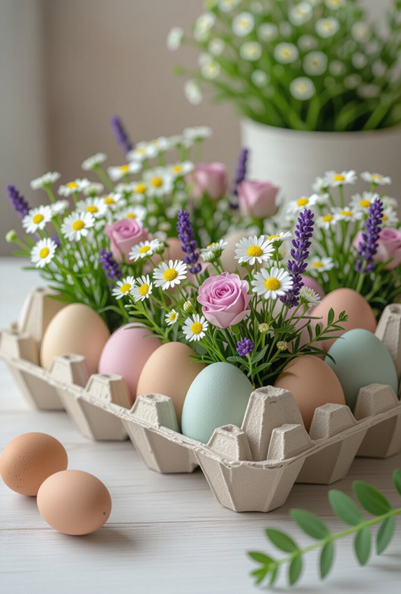 recycled floral egg planters