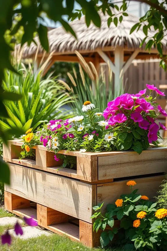 recycled flower bed creation