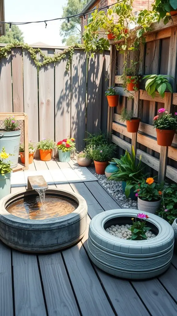 recycled materials for backyard