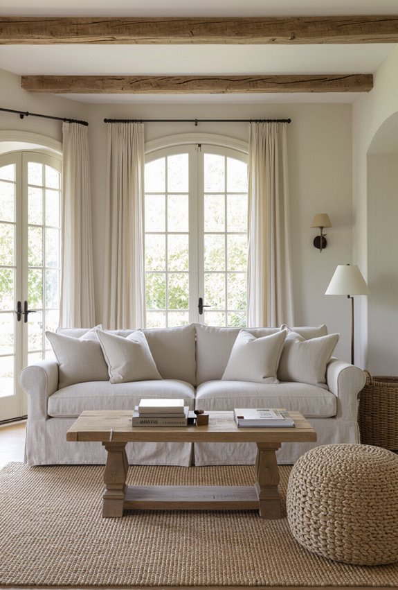 refined cozy slipcovered living