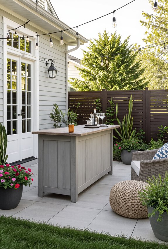 refinished rustic outdoor cocktail bar