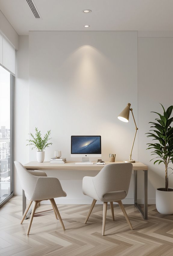 reflective walls brighten interior spaces