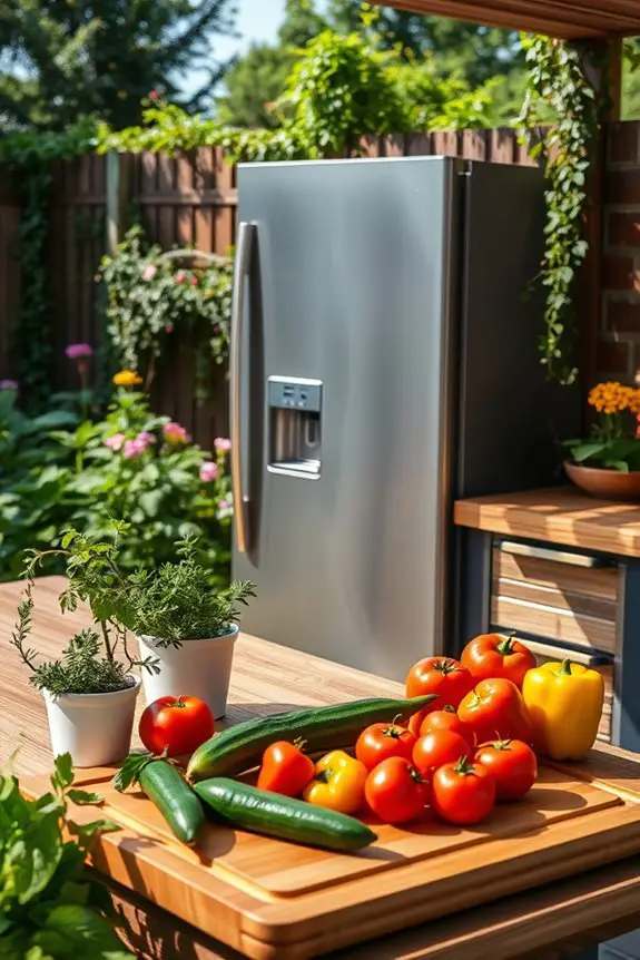 refrigerator enhances garden kitchen