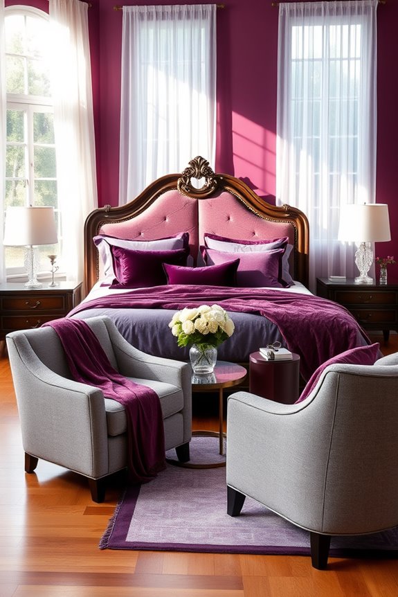 regal deep plum accents