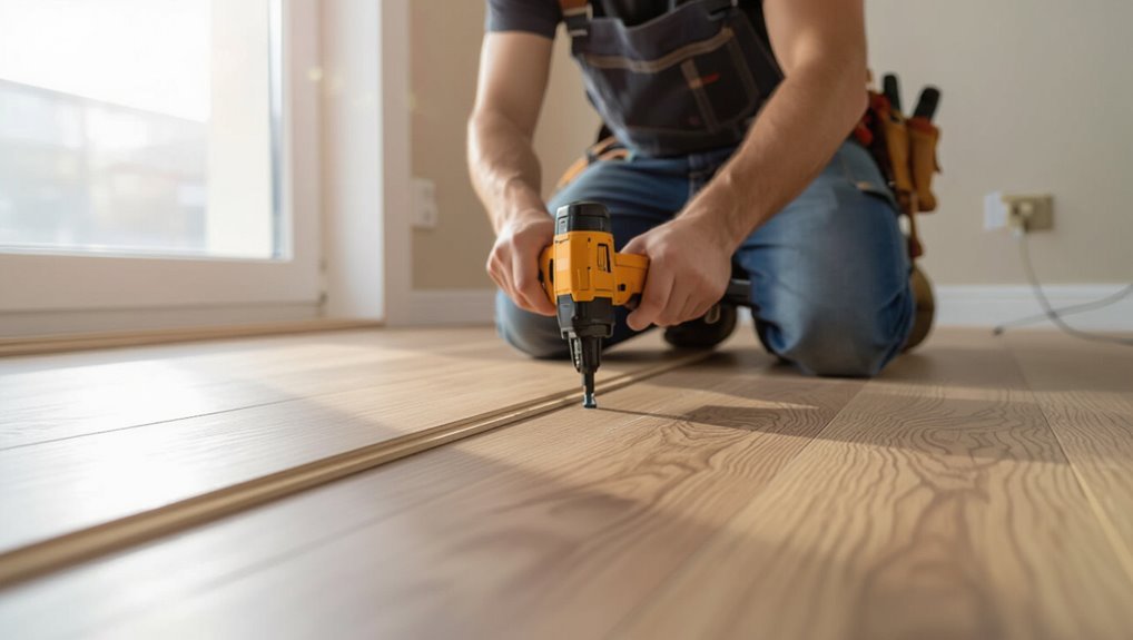 reinstall trim and baseboards