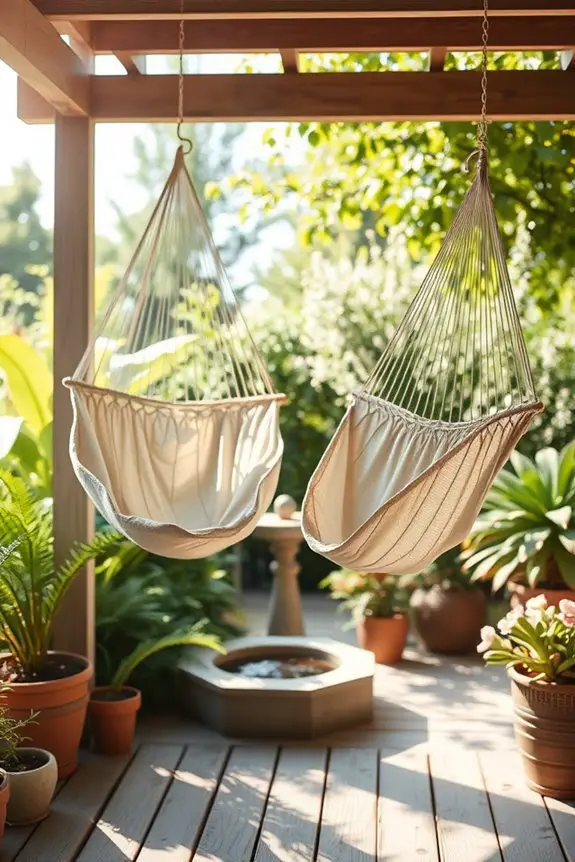 relaxation zone with hammocks