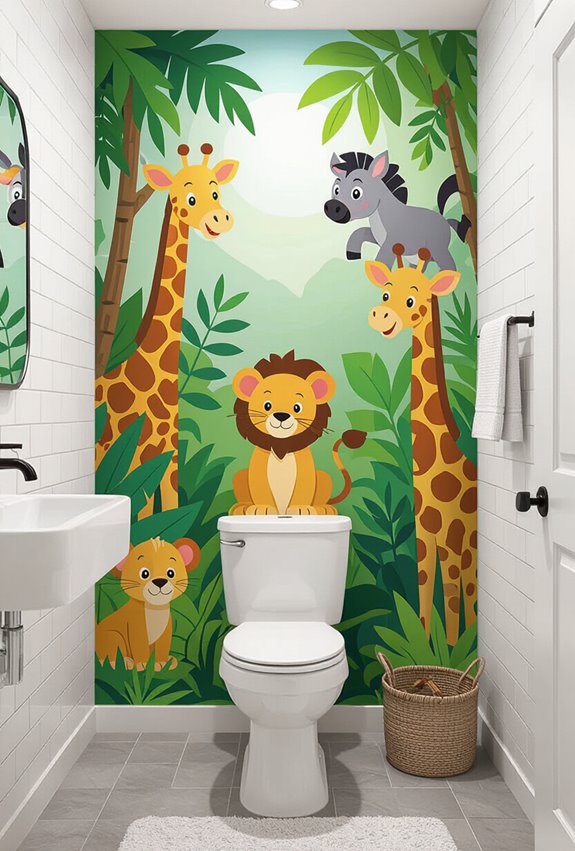 removable jungle themed washable wallpaper