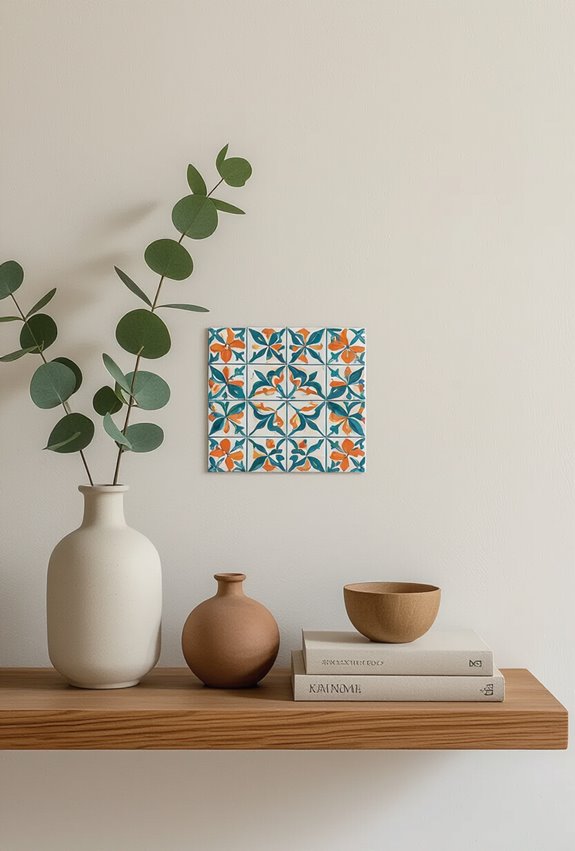 removable patterned tile decal accents
