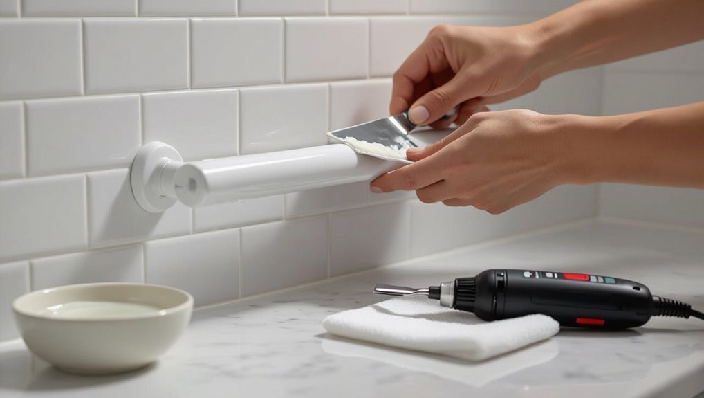 remove adhesive mounted bars carefully