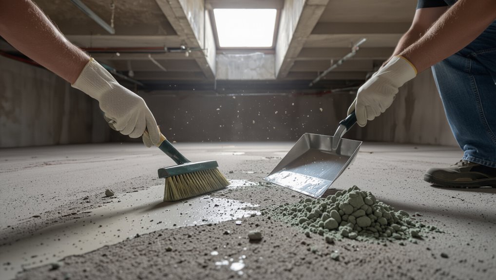 remove debris and mold