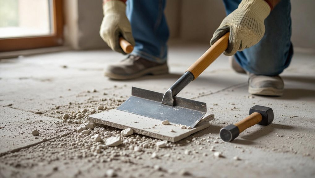 remove tiles and thinset