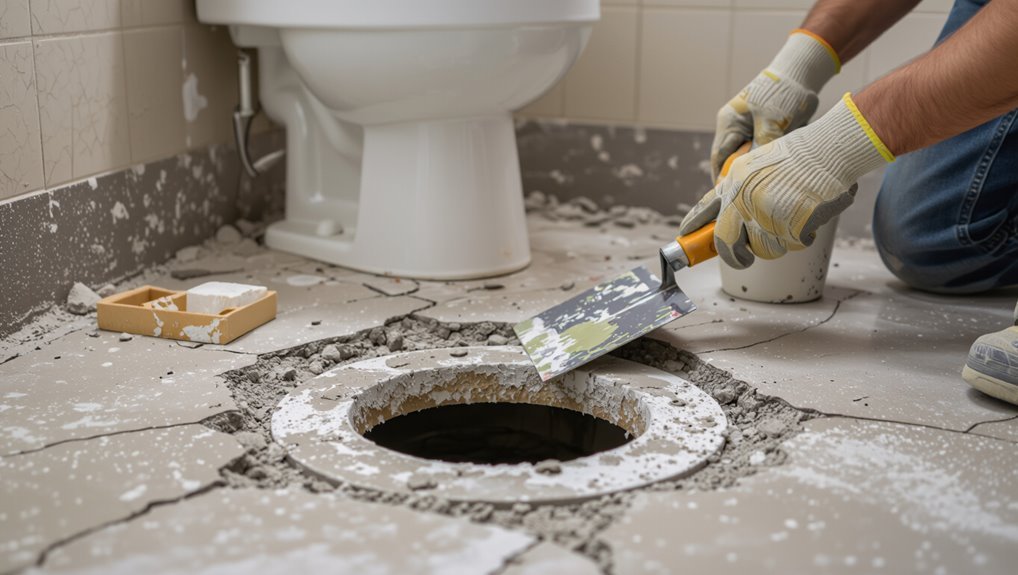 repair concrete around flange
