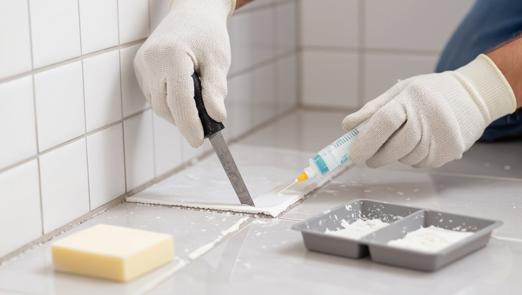 repair cracked grout efficiently