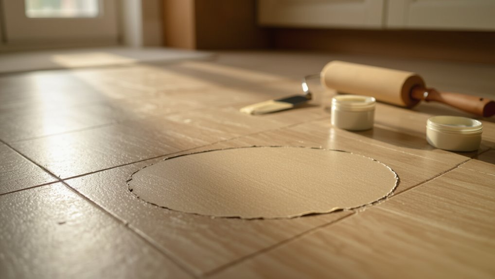 repair gouged linoleum floors