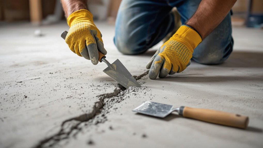 repairing concrete substrate cracks