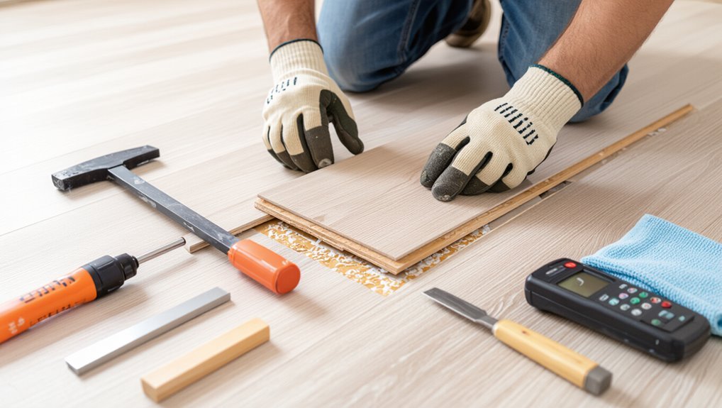 replace damaged flooring planks