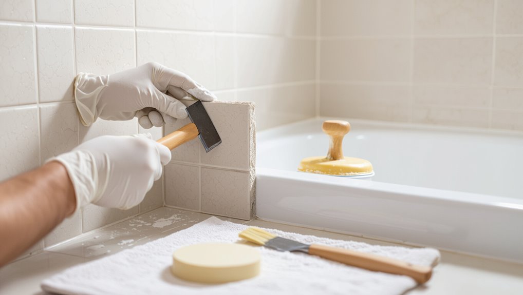 replace damaged tile safely