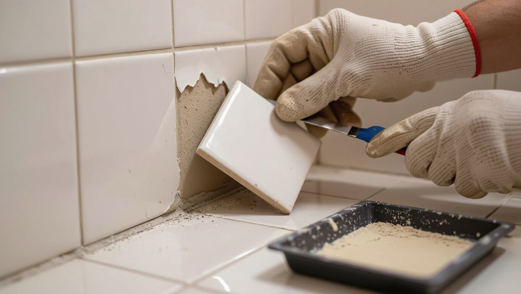 replace slipped tile carefully