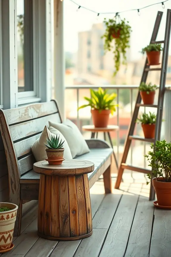 repurpose furniture for balcony