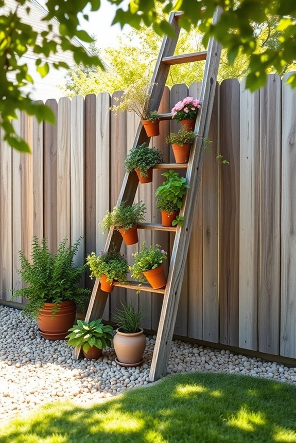 repurpose ladders for gardening