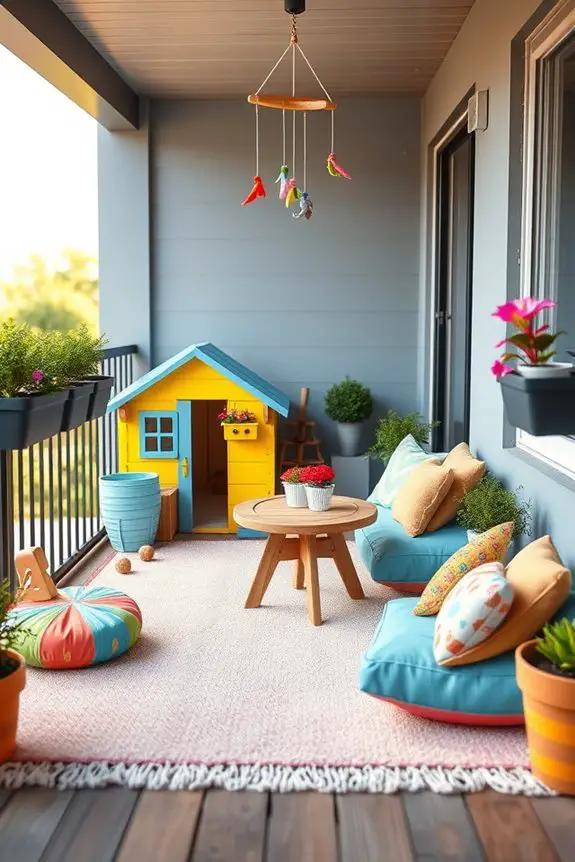 repurposed balcony kids play area