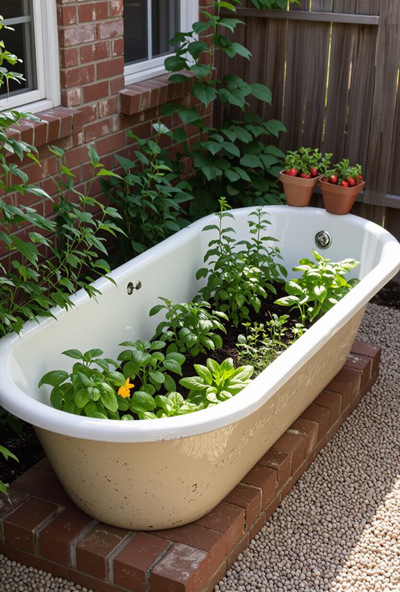 repurposed bathtub raised bed