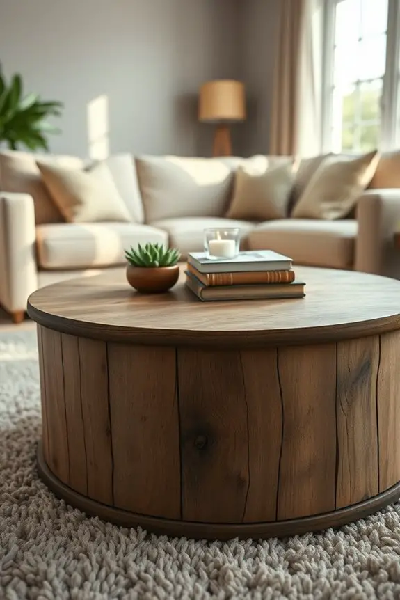 repurposed cable spool table