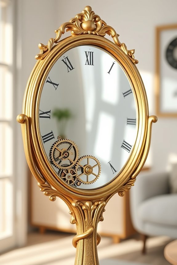 repurposed clock mirror art