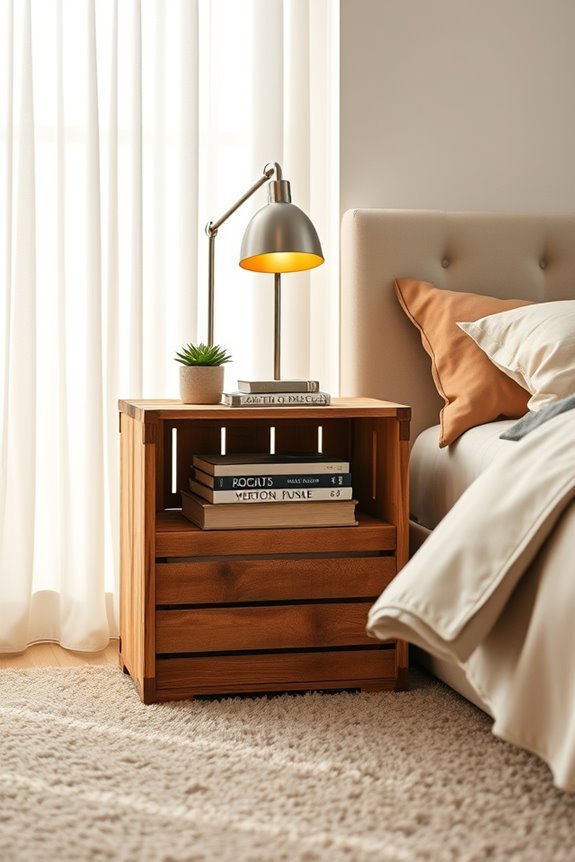 repurposed crate nightstand charm