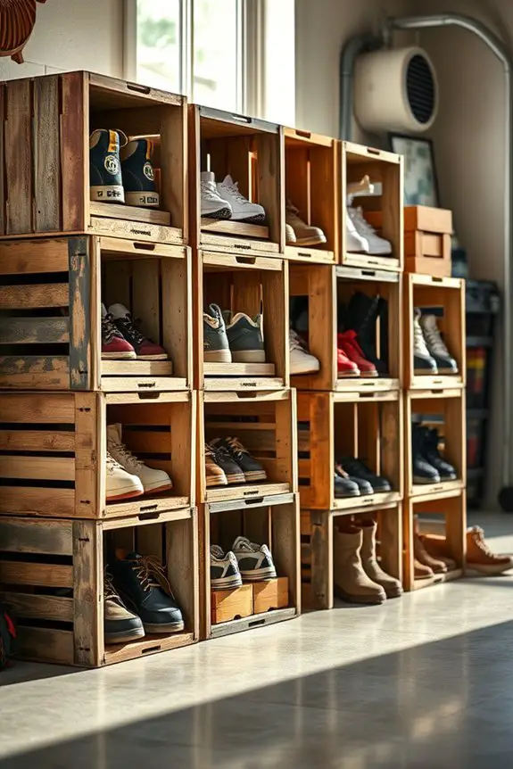 repurposed crates for footwear