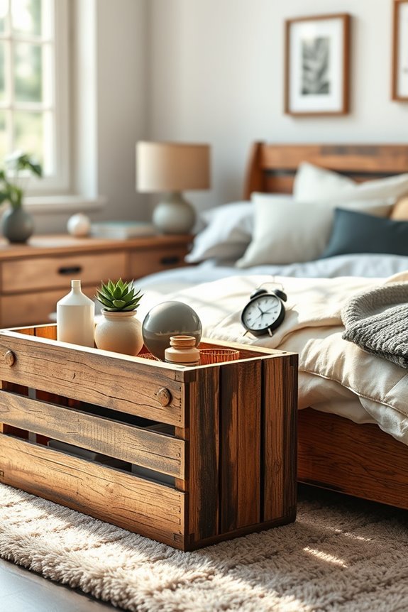repurposed crates for nightstands