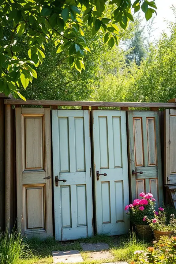 repurposed doors for fencing