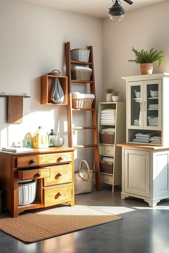 repurposed furniture for storage