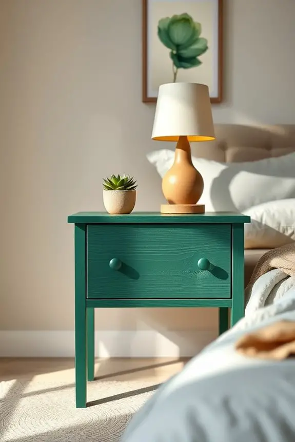 repurposed green bedside table
