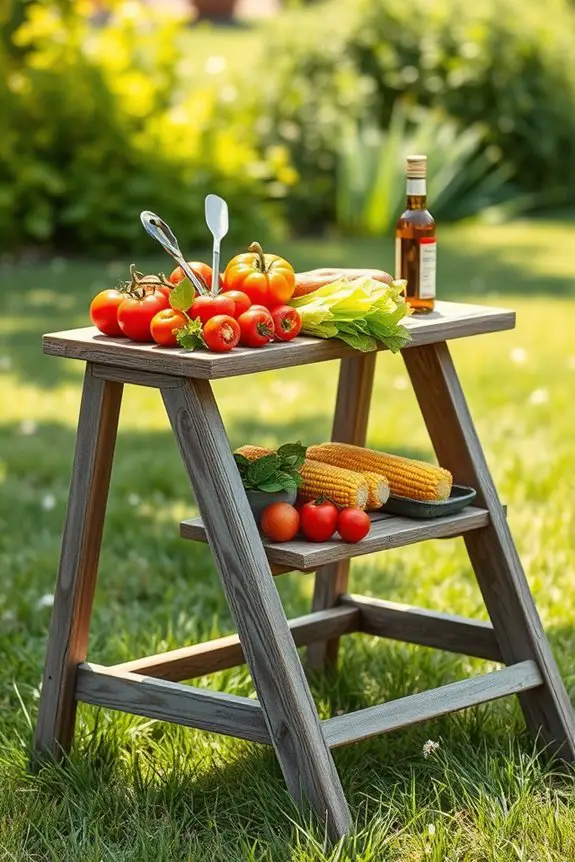 repurposed ladder dining table