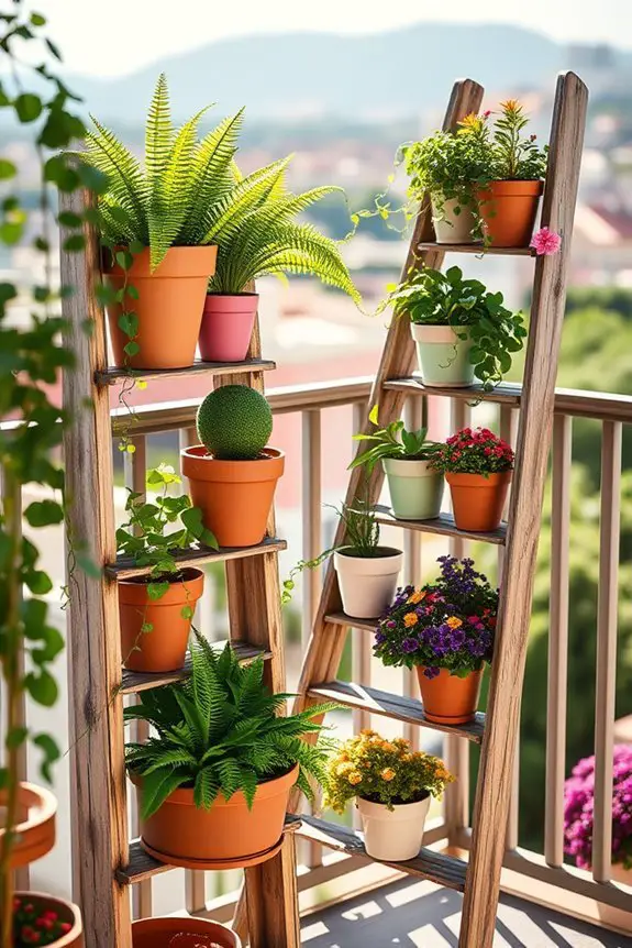 repurposed ladder garden planter