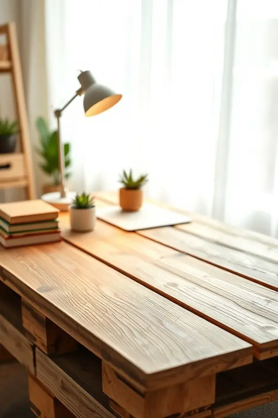 repurposed rustic pallet desk