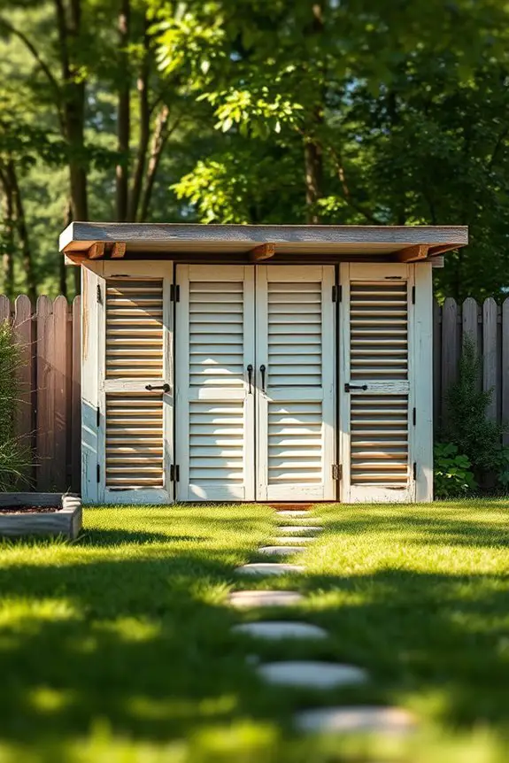 repurposed shutters air conditioning cover