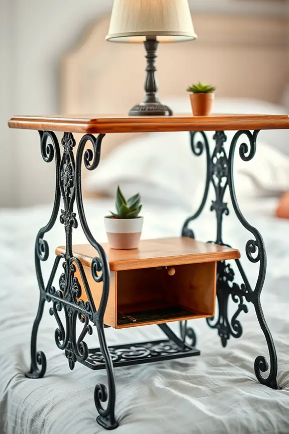 repurposed vintage sewing stand