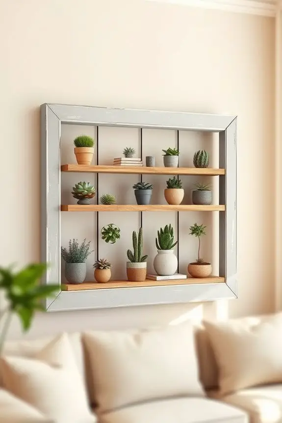 repurposed window frame art