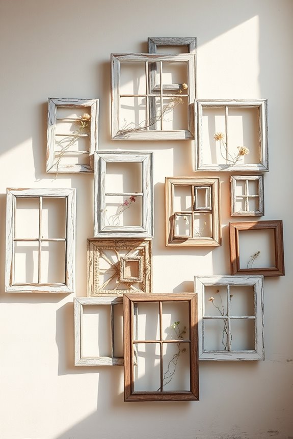 repurposed window frame decor