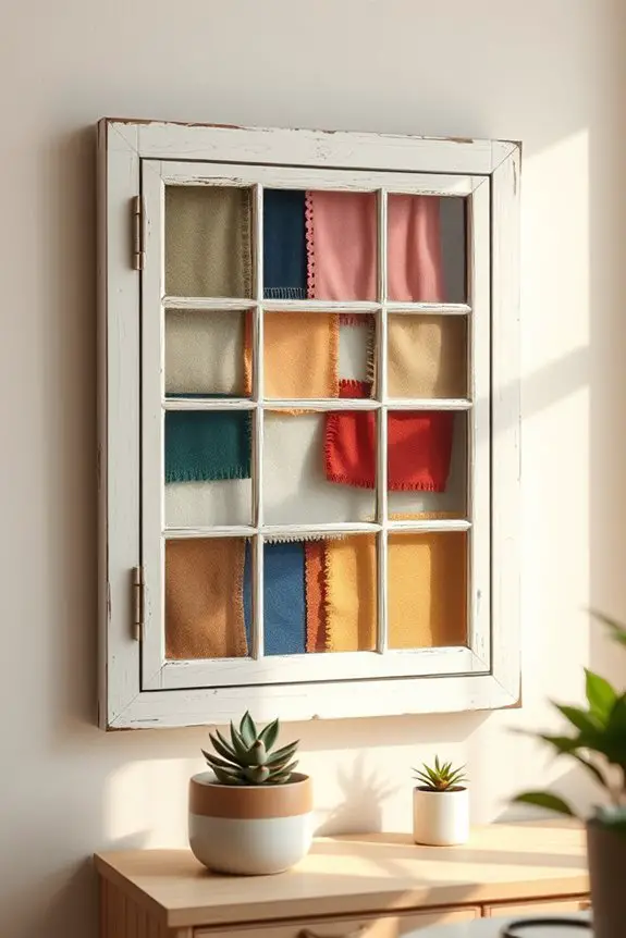 repurposed window frame decor