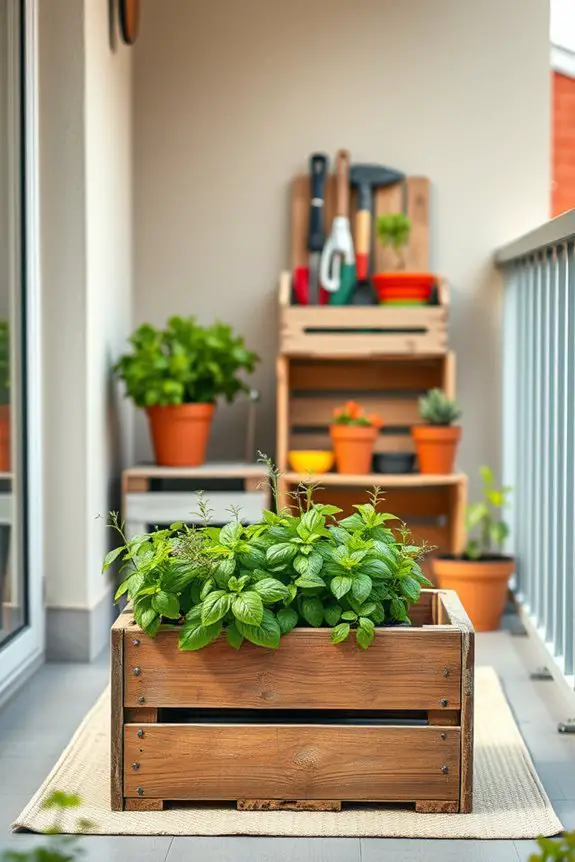 repurposed wine crates storage