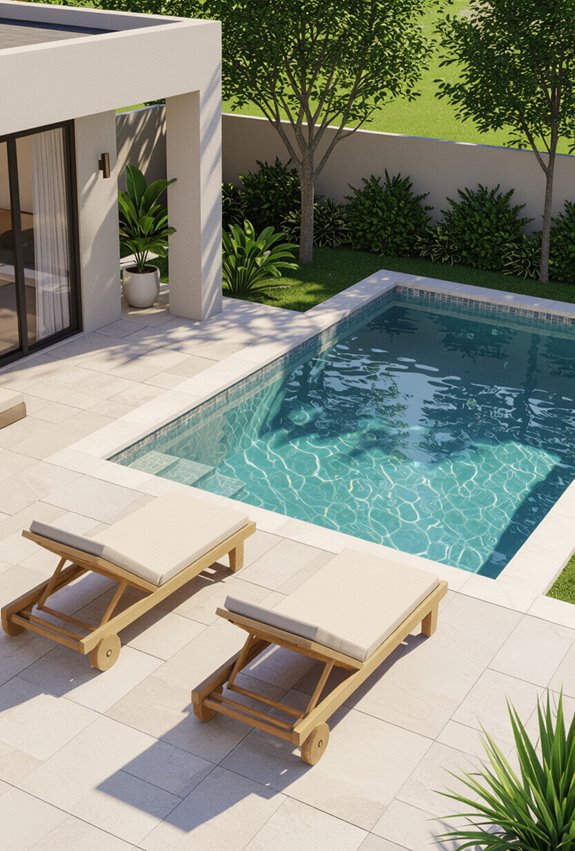 resort style poolside lounge setting