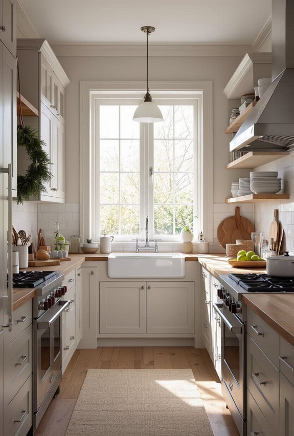 restrained colonial holiday kitchen