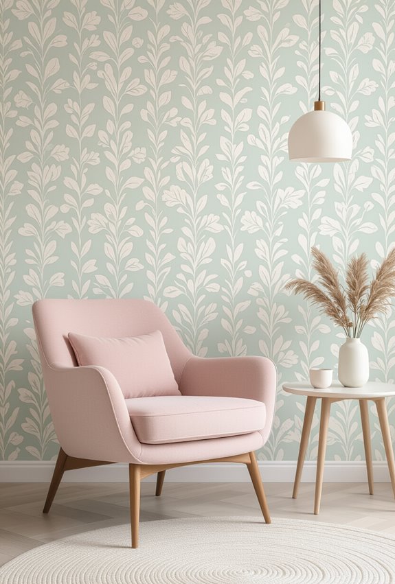 restrained pastel wallpaper accentuation