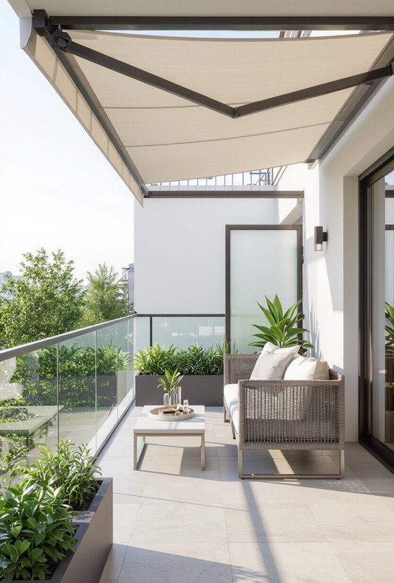 retractable motorized uv resistant awning