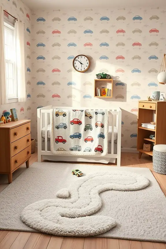 retro car themed bedroom decor