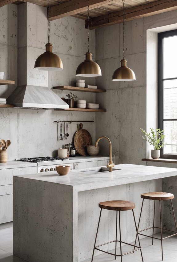 retro industrial concrete kitchen charm